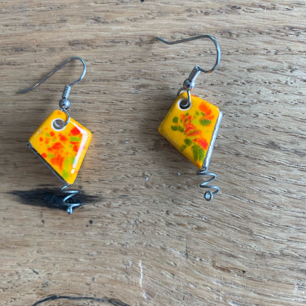 Glass Kite‎ Dangle Earrings Women’s Preloved